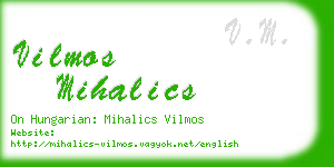 vilmos mihalics business card